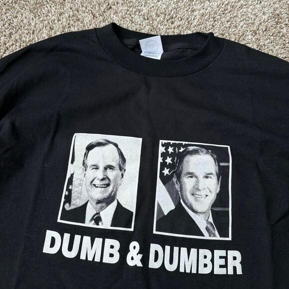 Funny Vintage Dumb & Dumber George Bush President US Shirt - Picture 2 of 5